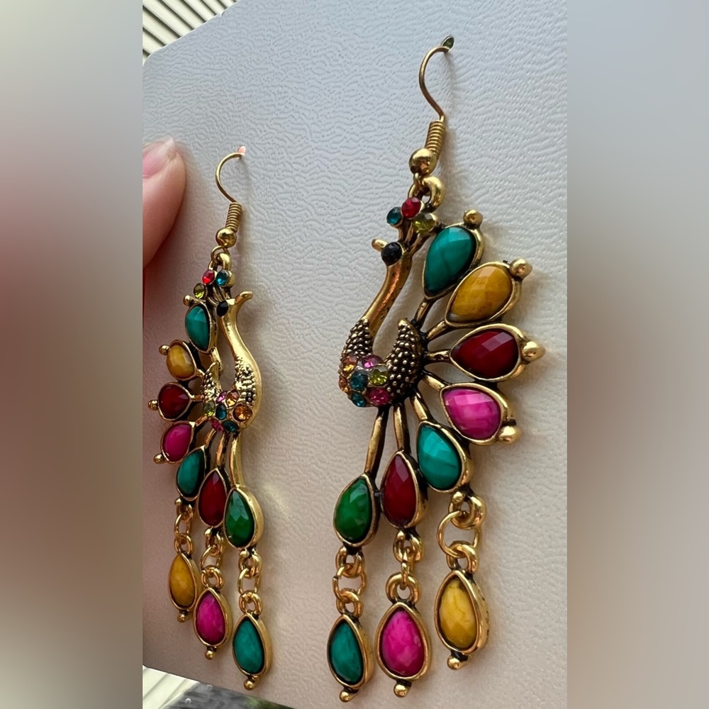 Peacock Earrings - Picture 5 of 7